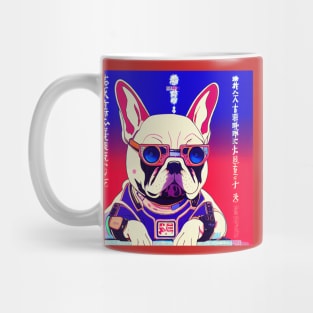 Dog Frenchie as a 80's anime Mug